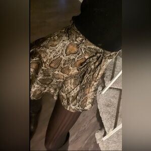 ZARA Snake Print satin tie Mini Skirt going-out! date night!